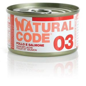 NATURAL CODE 03 POLLO E SALMONE umido gatto