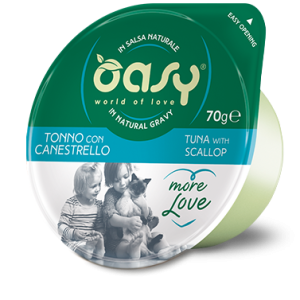 OASY More Love Tonno con Canestrello in Salsa Naturale per gatti