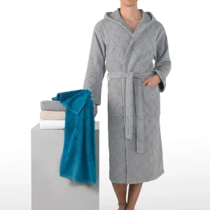 Trussardi Telo Bagno In Spugna Di Cotone Velour Jacquard Greyhound Monogram