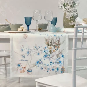 Blumarine Runner Di Pasqua In Panama Di Cotone Antimacchia Stampato Pasqua