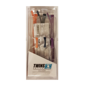 Twins Optical Silver 3 Occhiali da Lettura Modello Triple Colori Viola, Arancio e Blu +1.0