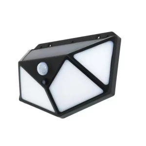 Applique Led 10W Nero con pannello solare IP44 Bianco neutro 4500K con sensore crepuscolare e di movimento M LEDME