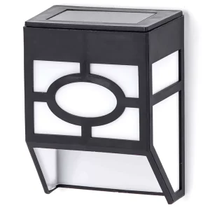 Applique Led 1W Nero con pannello solare IP44 Bianco caldo 2700K con sensore crepuscolare Aigostar