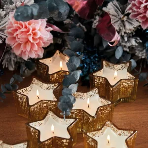 Maison Sucree’ Set 2 Pezzi Star Candles Ambra