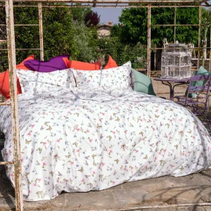 Tessitura Toscana Telerie Completo Lenzuola Matrimoniale In Raso Di Cotone Clori Fiore Piccolo