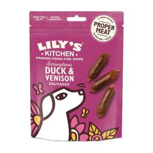 Lily’s kitchen snack per cani SALSICETTE ANATRA E CERVO – DUCK & VENISON SAUSAGES