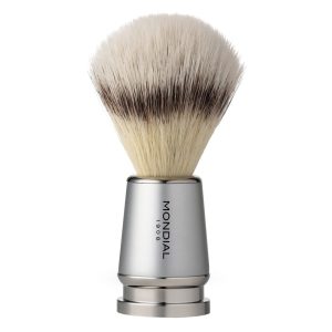Mondial pennello da barba sintetico Satin Silver Ecosilvertip