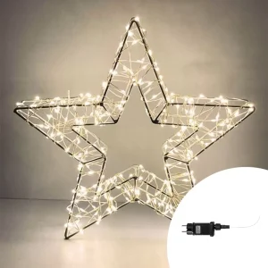 Stella luminosa 25cm 300 Led in metallo Bianco Caldo Wisdom