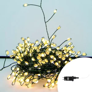 Stringa 9 metri da 300 Led Mini Millepiedi Bianco Caldo con cavo verde e autospegnimento Wisdom