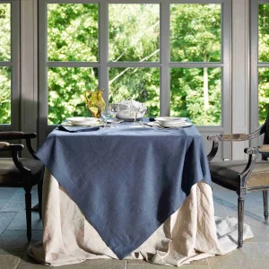 TESSITURA TOSCANA TELERIE SERVIZIO DA TAVOLA IN LINO X12 PERSONE QUADRATO 220×220 CM CON TOVAGLIOLI TIZIANO