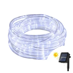 Tubo luminoso con pannello solare 10 metri da esterno 200 Led Bianco Freddo Wisdom